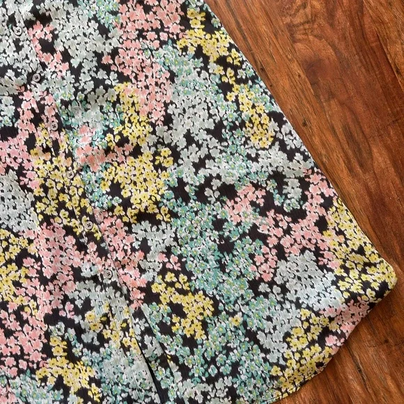 floral print midi button-down shirt dress flowy spring - Picture 5 of 11